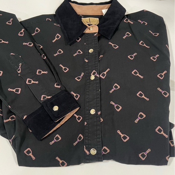 Wrangler women's‎ cowgirl pearl snap long sleeve button down size medium spurs - Picture 1 of 14